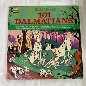 Disneyland Records 101 Dalmations Disney 12" Vinyl LP Record 3928 1965 plus Book